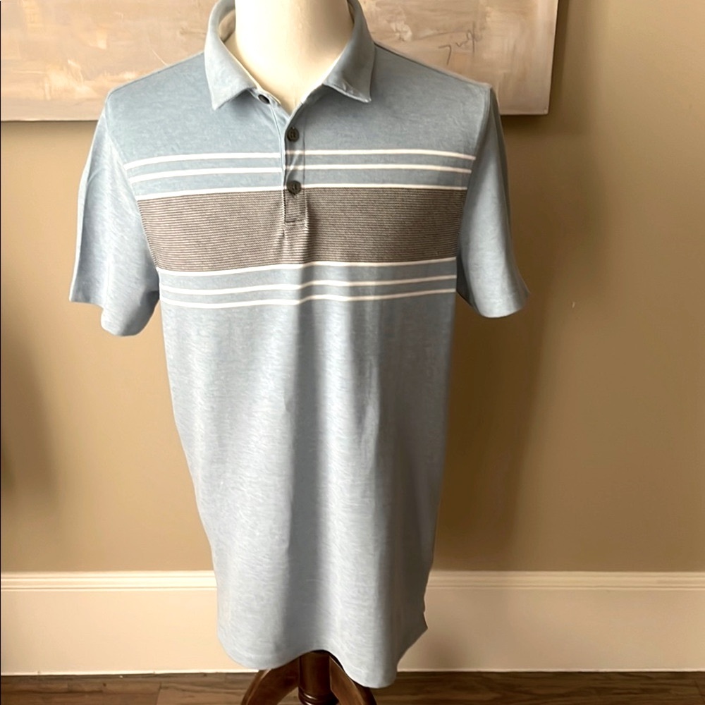 Banana Republic light blue pique performance polo